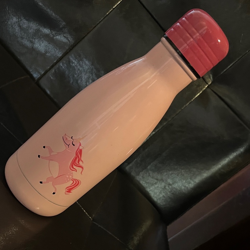Pink metal Unicorn Insulated Bottle